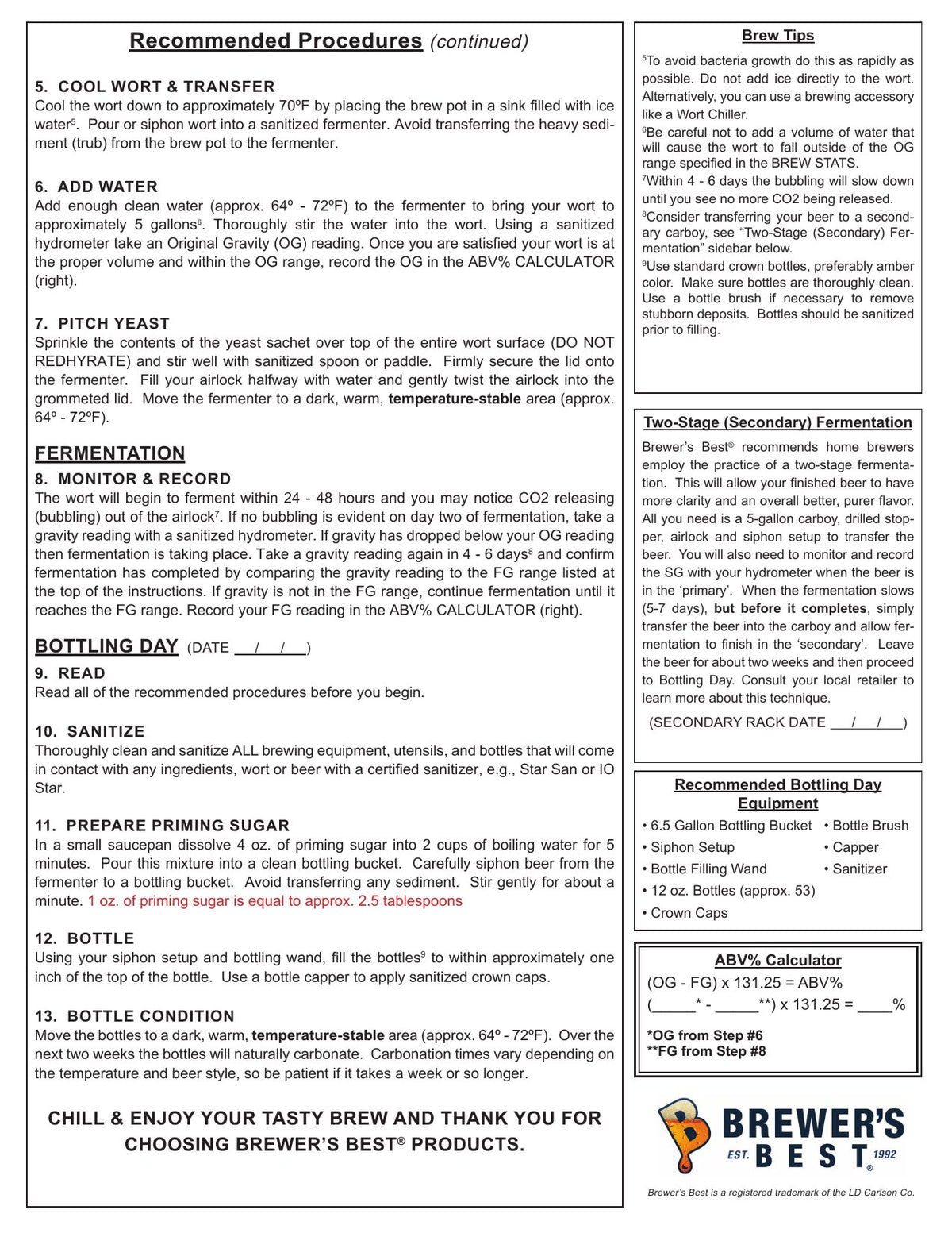 Belgian Golden Ale recipe, back