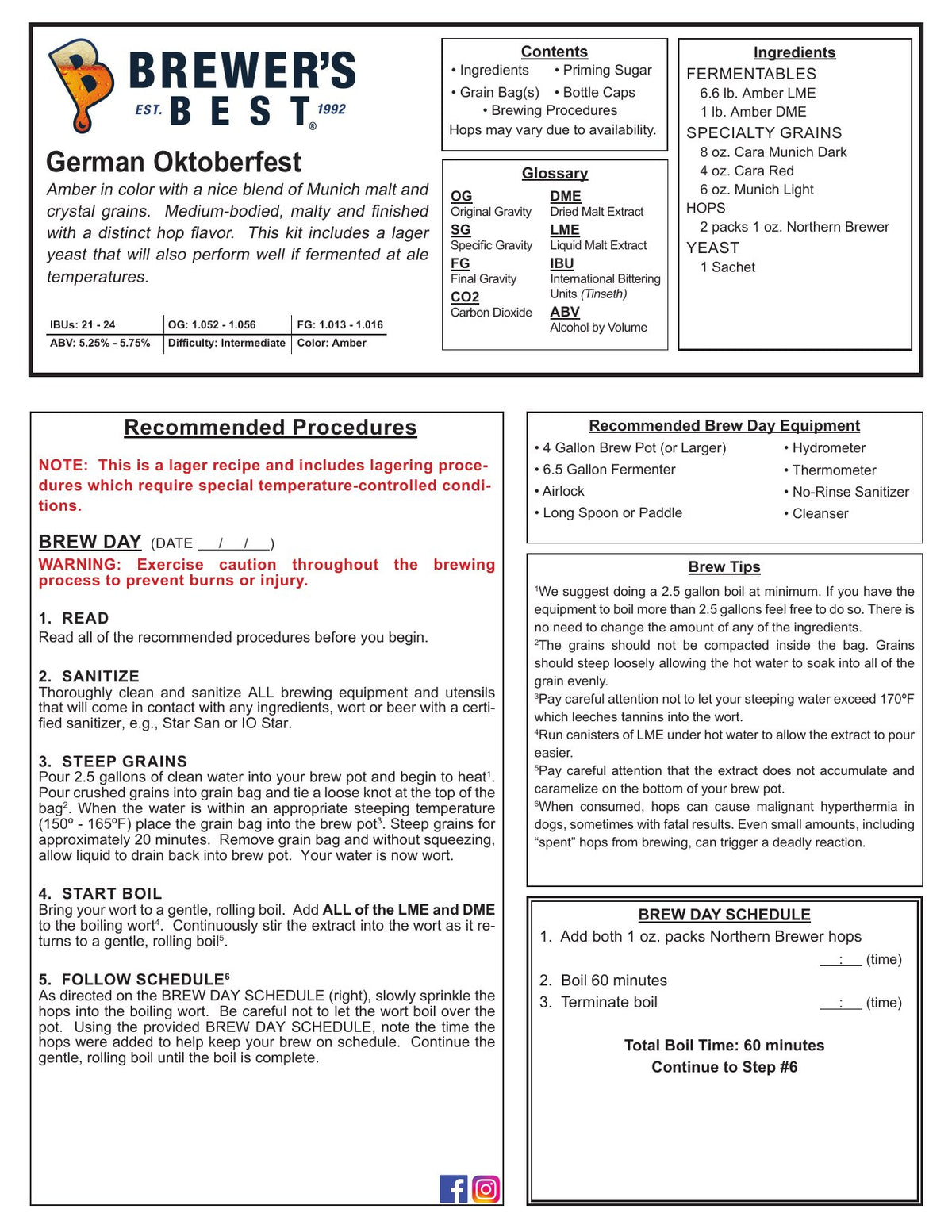 German Oktoberfest recipe, front