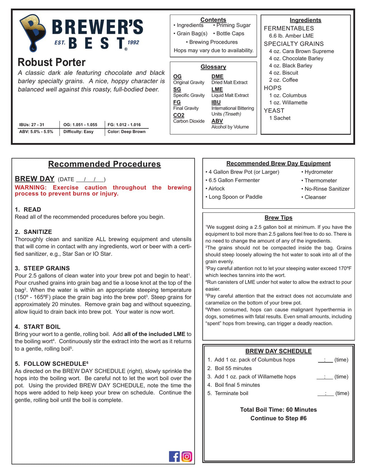 Robust Porter recipe, front