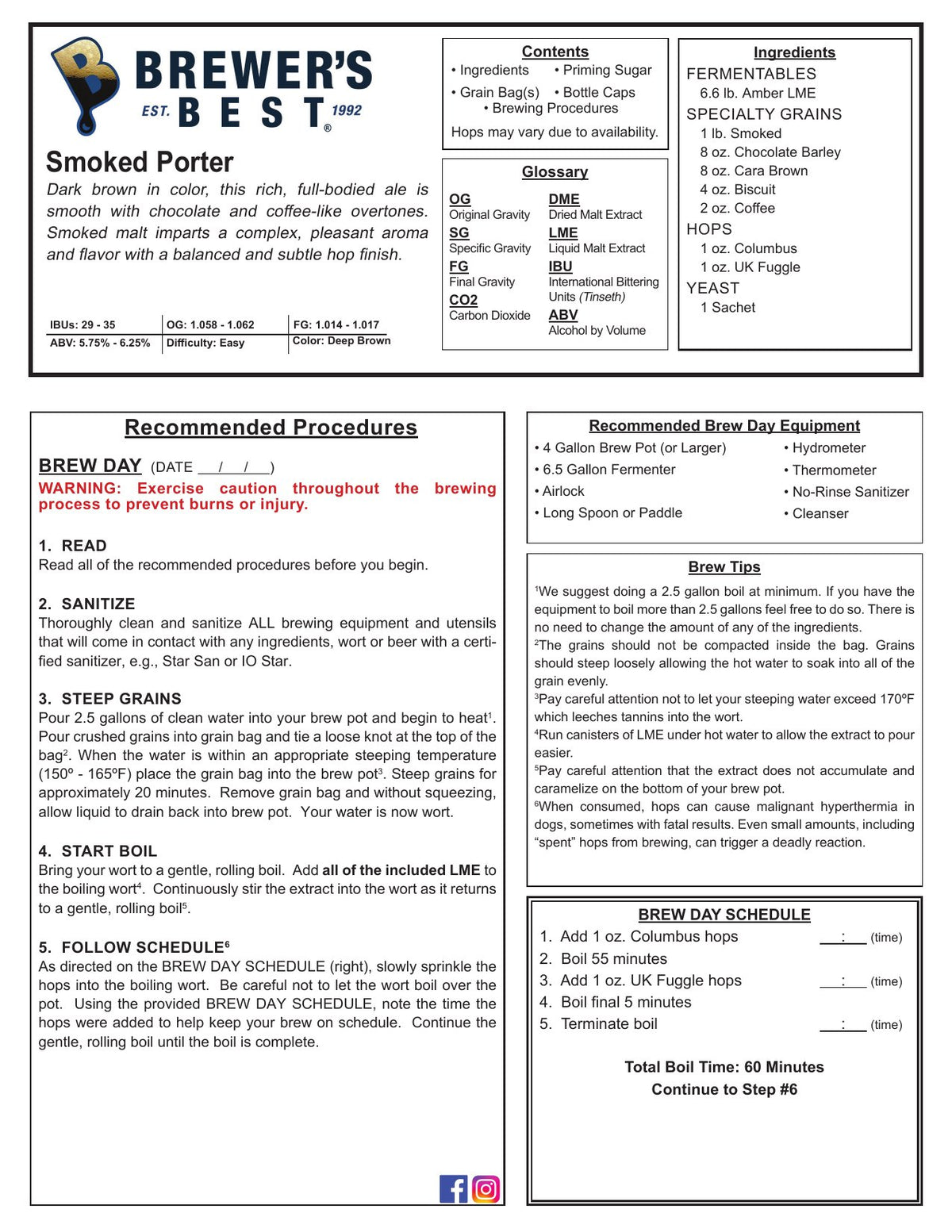 Smoked Porter recipe, front