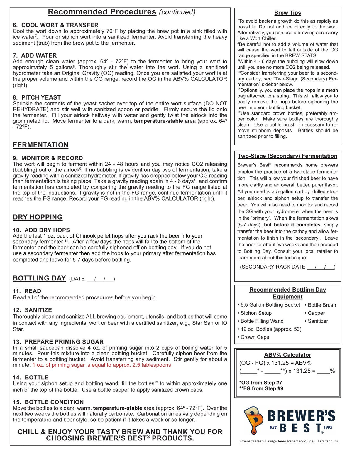 Pacific Coast IPA recipe, back