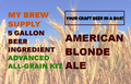 American Blonde Ale My Brew Supply All Grain Advanced 5 gallon beer ingredient kit