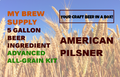 American Pilsner My Brew Supply All Grain Advanced 5 gallon beer ingredient kit