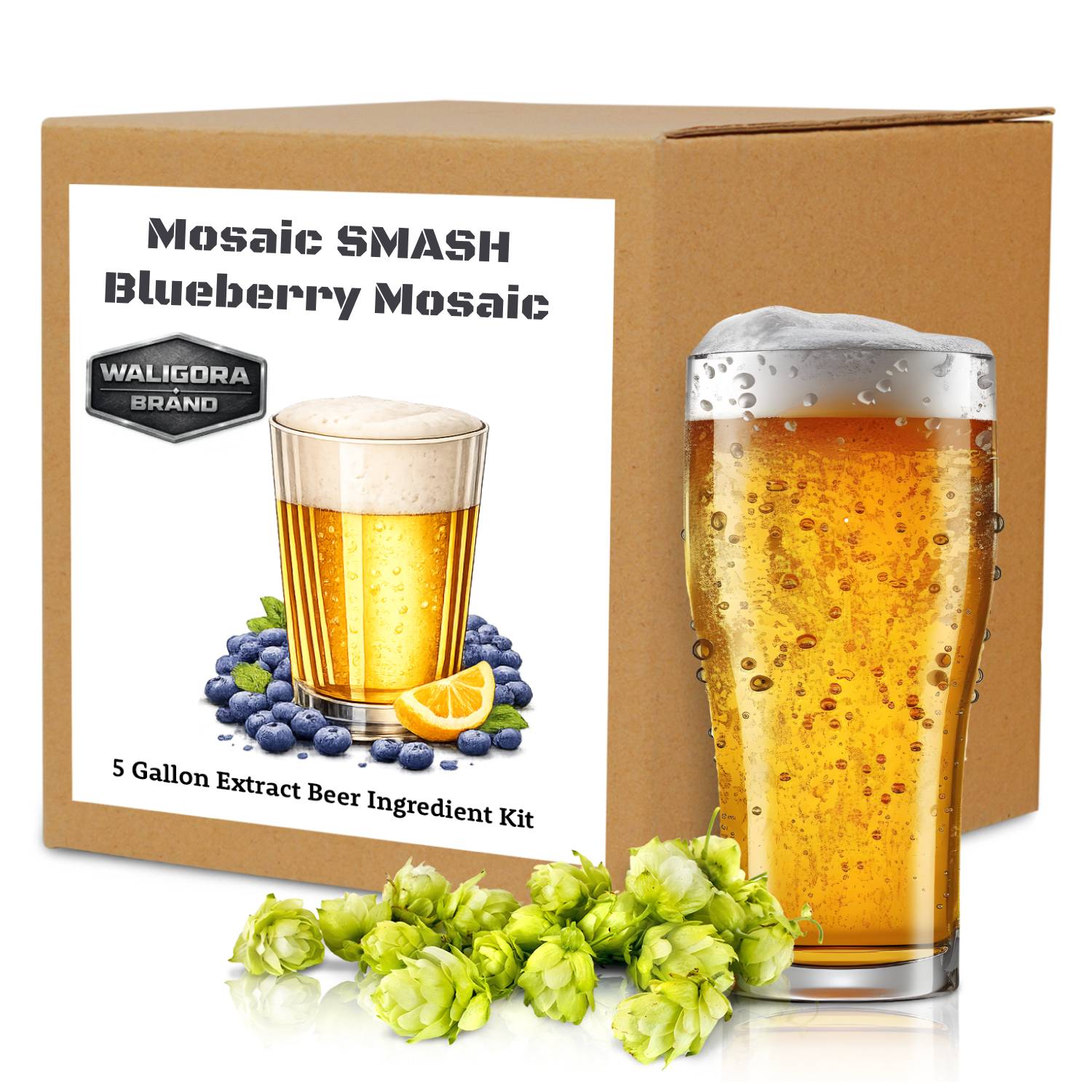 The "Blueberry Mosaic" SMASH Beer Making Kit - makes 5 gallons