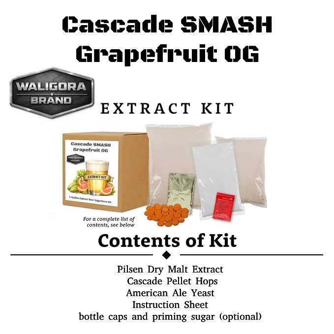 The "Grapefruit OG" Cascade SMASH Beer Making Kit - makes 5 gallons