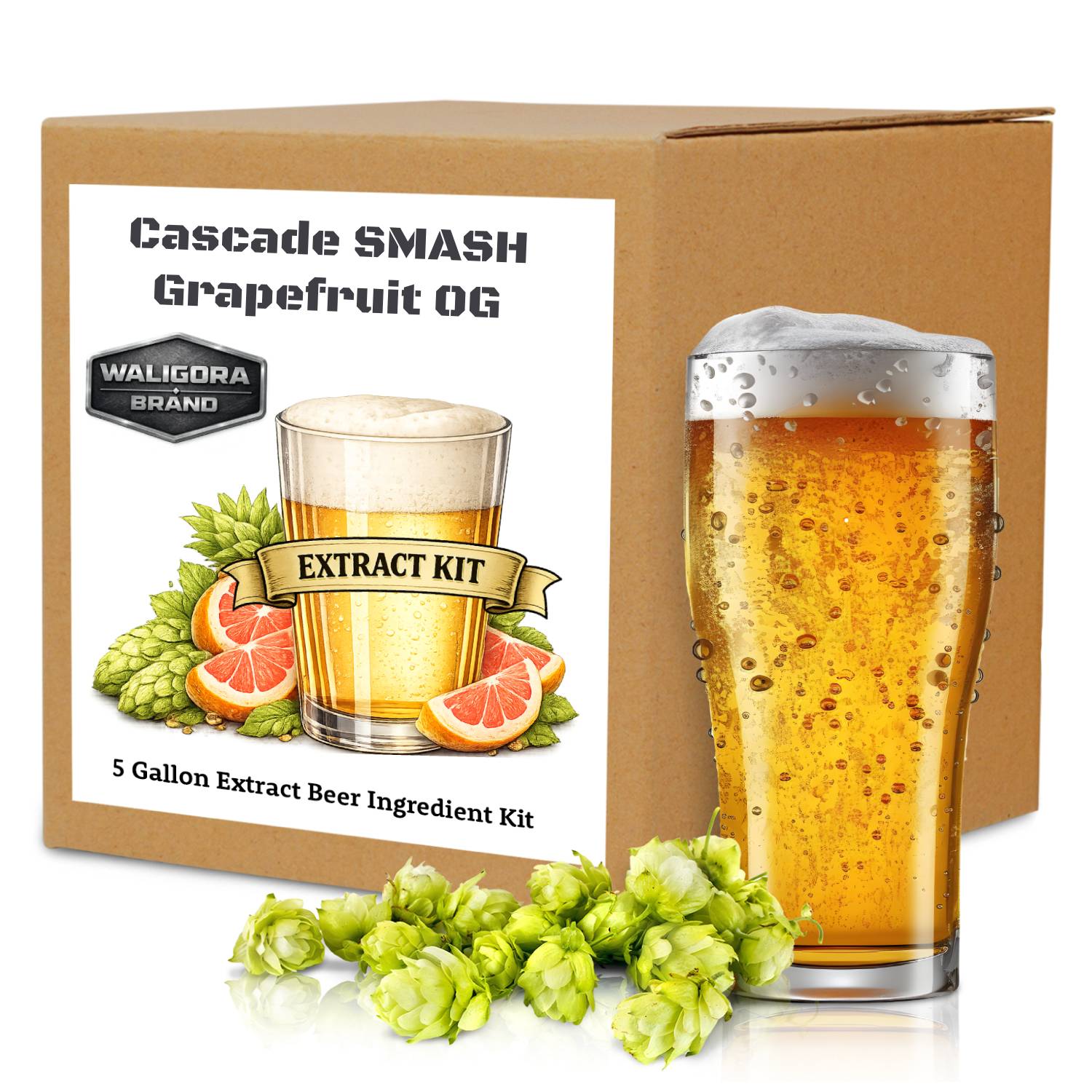 The "Grapefruit OG" Cascade SMASH Beer Making Kit - makes 5 gallons