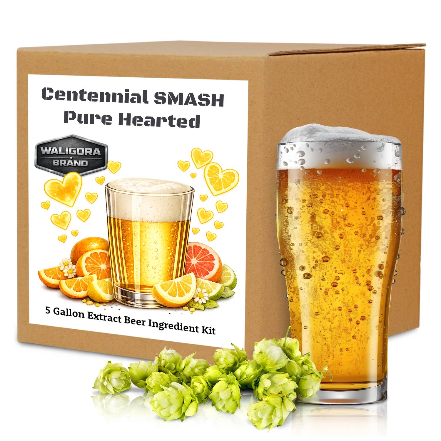 The "Pure Hearted" Centennial SMASH Beer Making Kit - makes 5 gallons