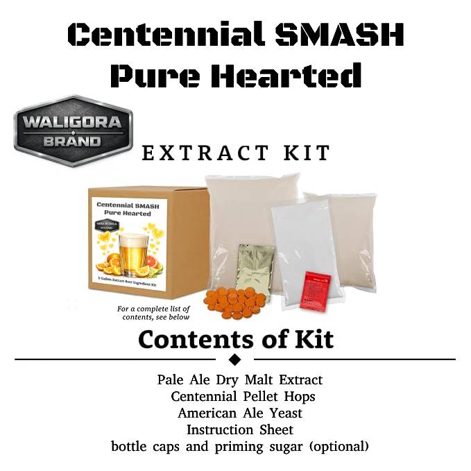 The "Pure Hearted" Centennial SMASH Beer Making Kit - makes 5 gallons