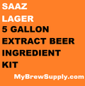 Saaz Lager My Brew Supply Premium 5 gallon beer ingredient kit