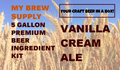 Vanilla Cream Ale My Brew Supply All Grain Advanced 5 gallon beer ingredient kit