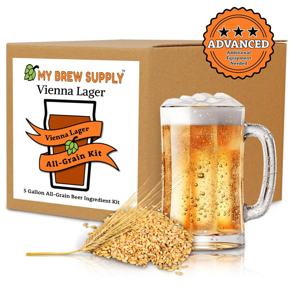 My Brew Supply Vienna Lager Brewing Kit | Vienna & Maris Otter Malt | Munich Light & Carapils Grain | Czech Saaz Pellet Hops | Saflager S-23 Yeast | 5 Gallon Advanced All Grain Home Brewing