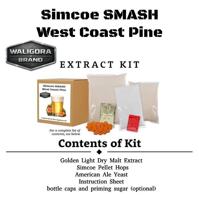The "West Coast Pine" Simcoe SMASH Beer Making Kit - makes 5 gallons