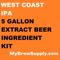 West Coast IPA My Brew Supply Premium 5 gallon beer ingredient kit
