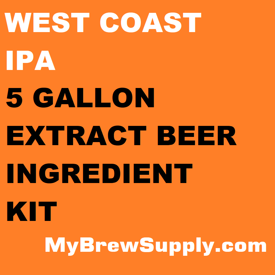 West Coast IPA My Brew Supply Premium 5 gallon beer ingredient kit
